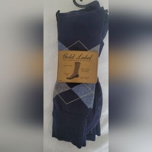 Gold Label Argyle Dress Socks 💙🤎6 pairs total for $20 Big Men size 13-16